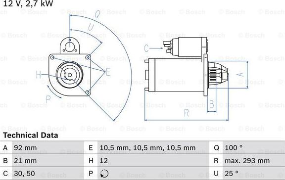 BOSCH 0 986 010 950 - Стартер unicars.by