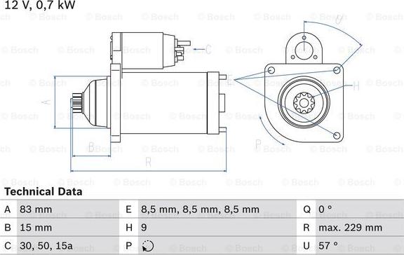 BOSCH 0 986 010 570 - Стартер unicars.by