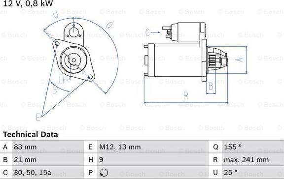 BOSCH 0 986 010 110 - Стартер unicars.by