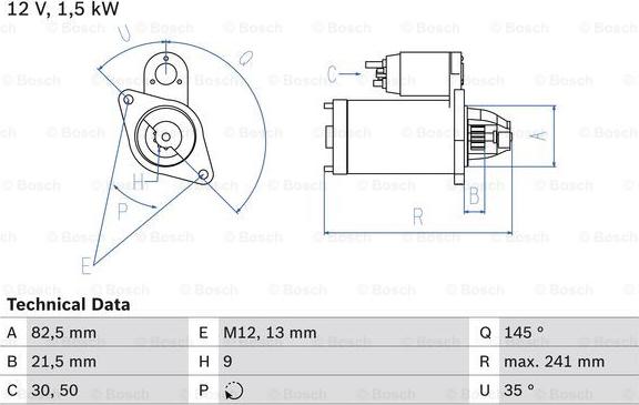 BOSCH 0 986 010 850 - Стартер unicars.by