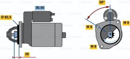 BOSCH 0 986 010 880 - Стартер unicars.by