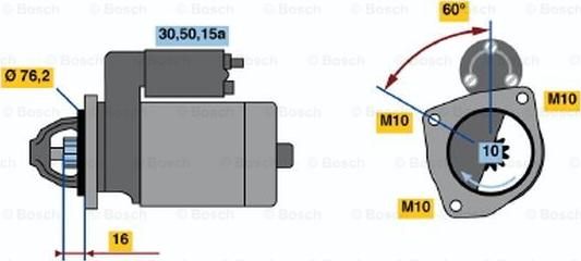 BOSCH 0 986 010 300 - Стартер unicars.by