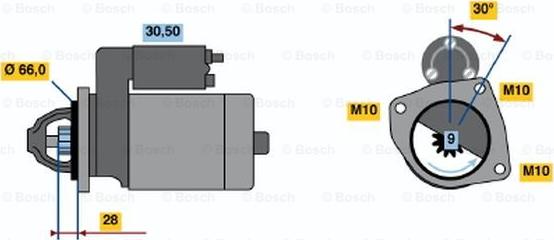 BOSCH 0 986 010 220 - Стартер unicars.by