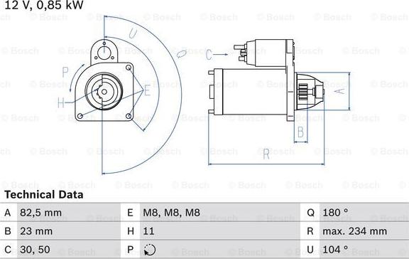 BOSCH 0 986 011 910 - Стартер unicars.by