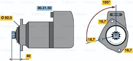 BOSCH 0 986 011 430 - Стартер unicars.by