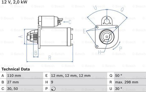 BOSCH 0 986 011 080 - Стартер unicars.by