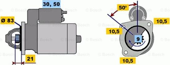 BOSCH 0 986 011 070 - Стартер unicars.by