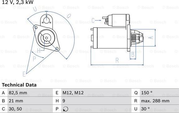 BOSCH 0 986 011 150 - Стартер unicars.by