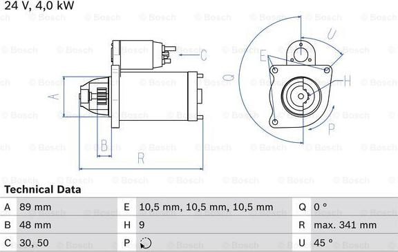 BOSCH 0 986 011 280 - Стартер unicars.by