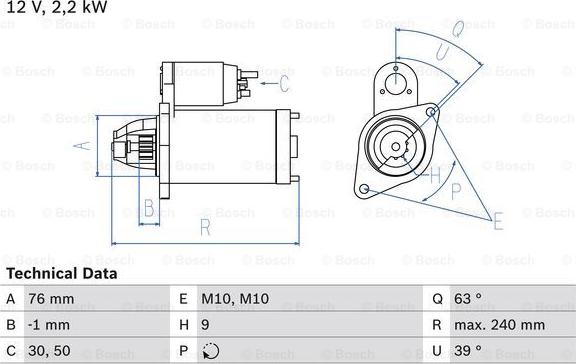 BOSCH 0 986 018 910 - Стартер unicars.by