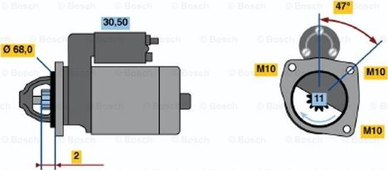 BOSCH 0 986 018 511 - Стартер unicars.by