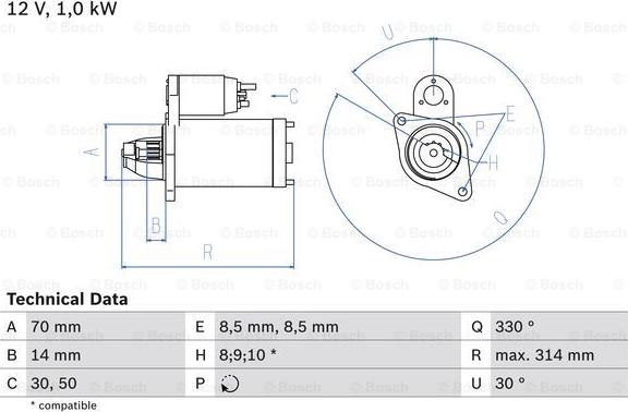 BOSCH 0 986 018 570 - Стартер unicars.by