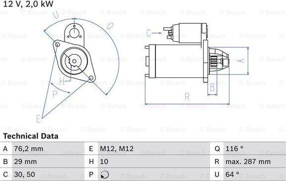 BOSCH 0 986 018 020 - Стартер unicars.by