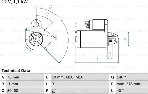 BOSCH 0 986 018 870 - Стартер unicars.by