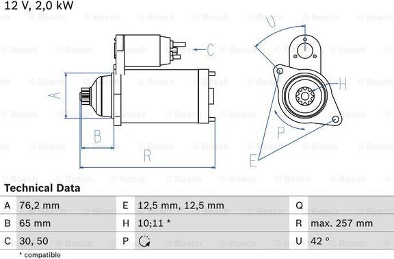 BOSCH 0 986 018 390 - Стартер unicars.by