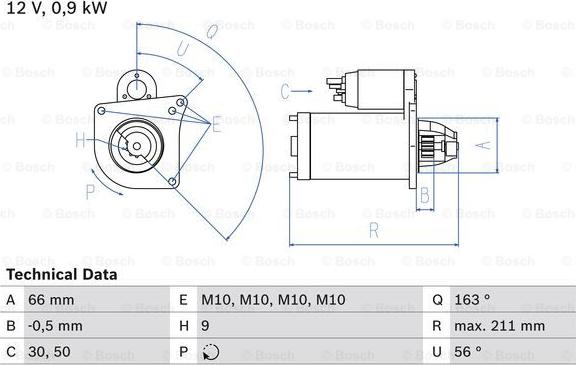 BOSCH 0 986 018 360 - Стартер unicars.by