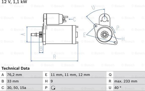 BOSCH 0 986 018 200 - Стартер unicars.by