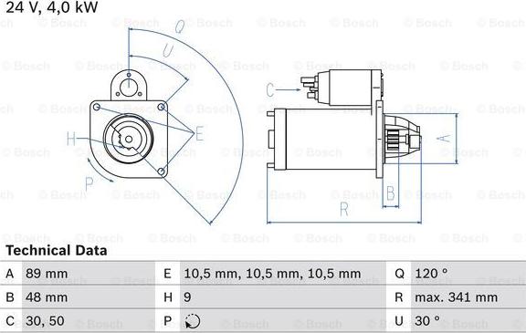 BOSCH 0 986 013 490 - Стартер unicars.by