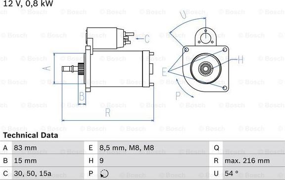 BOSCH 0 986 013 590 - Стартер unicars.by