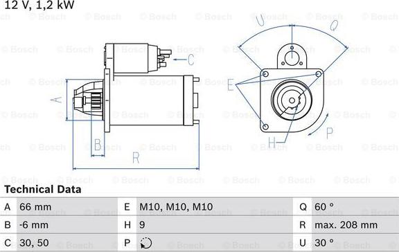 BOSCH 0 986 013 861 - Стартер unicars.by