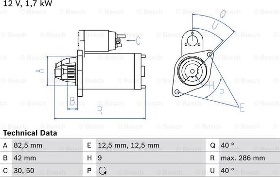 BOSCH 0 986 013 350 - Стартер unicars.by