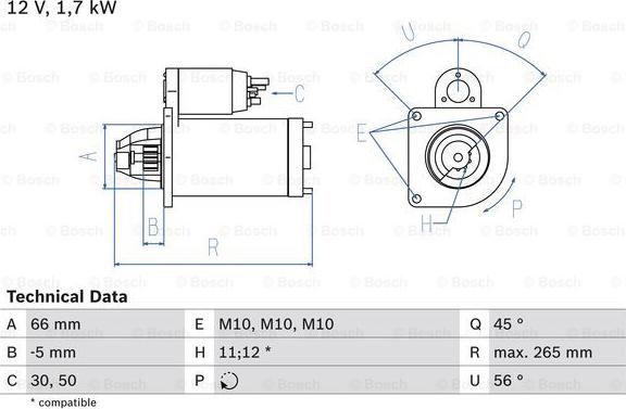 BOSCH 0 986 013 240 - Стартер unicars.by