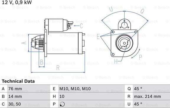 BOSCH 0 986 013 270 - Стартер unicars.by