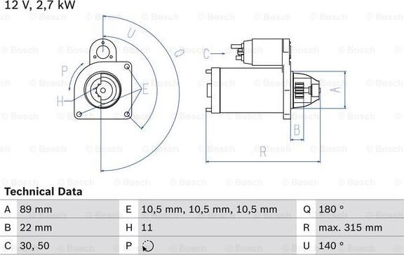 BOSCH 0 986 012 680 - Стартер unicars.by