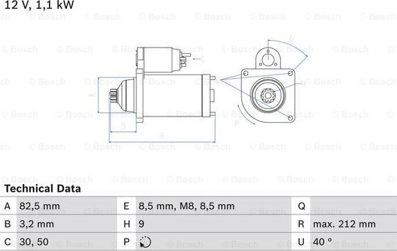 BOSCH 0 986 017 940 - Стартер unicars.by