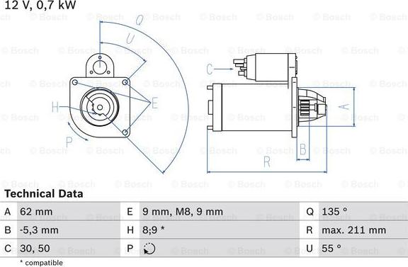 BOSCH 0 986 017 930 - Стартер unicars.by