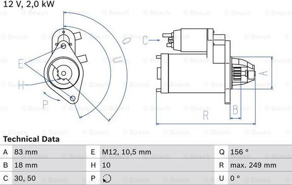 BOSCH 0 986 017 420 - Стартер unicars.by