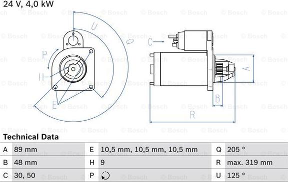 BOSCH 0 986 017 240 - Стартер unicars.by