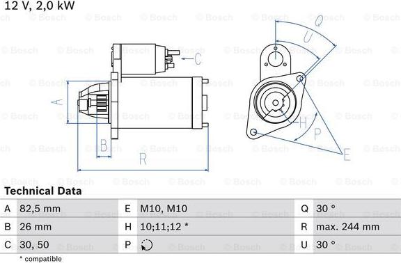 BOSCH 0 986 017 260 - Стартер unicars.by