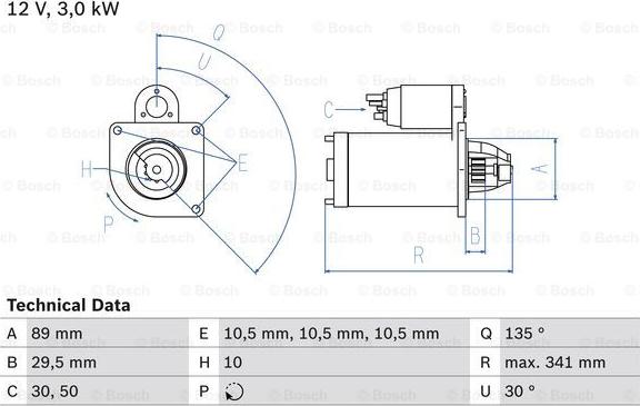 BOSCH 0 986 017 750 - Стартер unicars.by