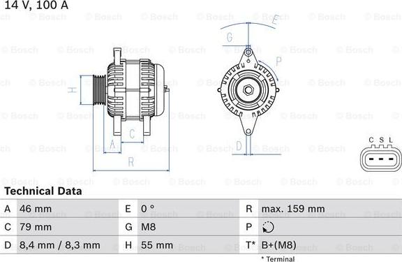 BOSCH 0 986 084 440 - Генератор unicars.by