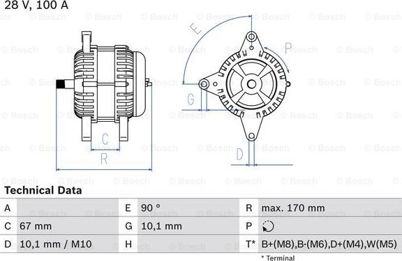 BOSCH 0 986 084 180 - Генератор unicars.by