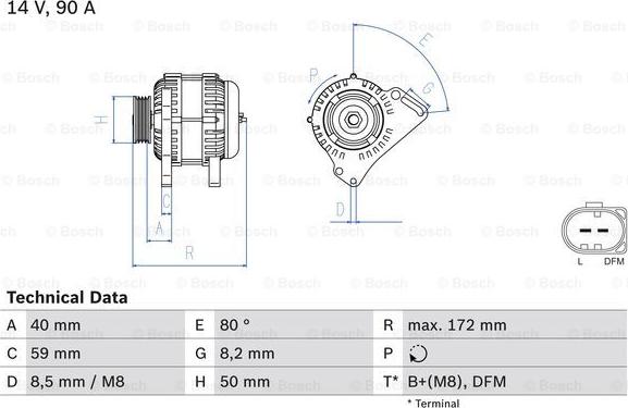 BOSCH 0 986 084 320 - Генератор unicars.by