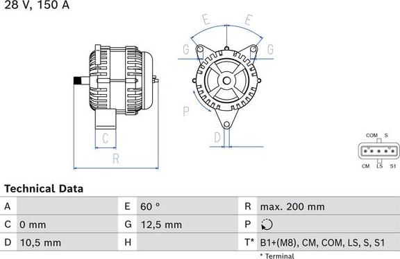 BOSCH 0 986 085 300 - Генератор unicars.by