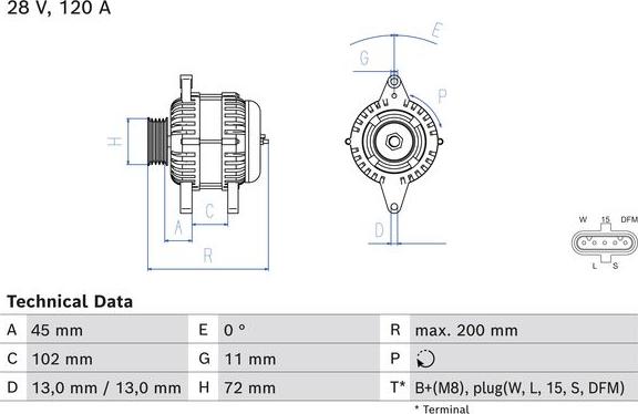 BOSCH 0 986 085 310 - Генератор unicars.by