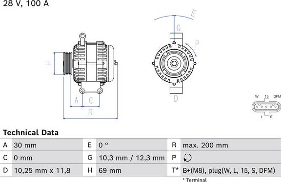 BOSCH 0 986 085 370 - Генератор unicars.by