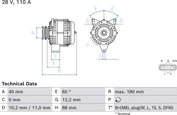 BOSCH 0 986 085 280 - Генератор unicars.by