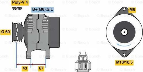 BOSCH 0 986 080 940 - Генератор unicars.by