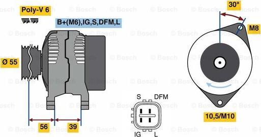 BOSCH 0 986 080 460 - Генератор unicars.by