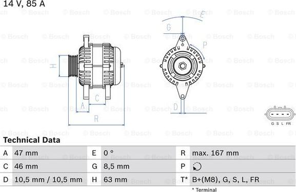 BOSCH 0 986 080 480 - Генератор unicars.by