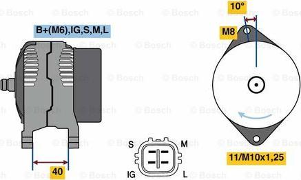 BOSCH 0 986 080 470 - Генератор unicars.by