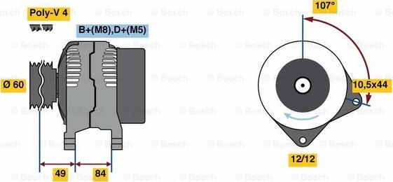 BOSCH 0 986 080 550 - Генератор unicars.by