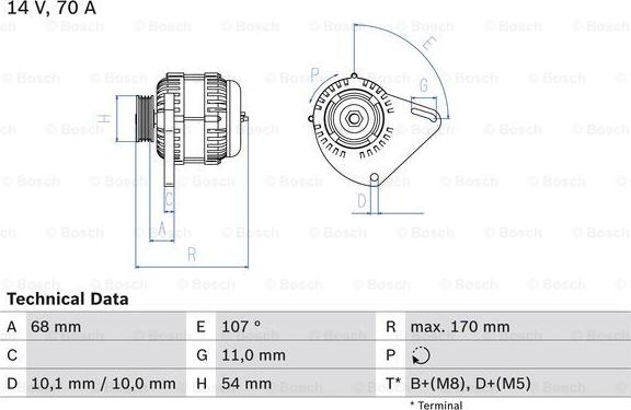 BOSCH 0 986 080 560 - Генератор unicars.by