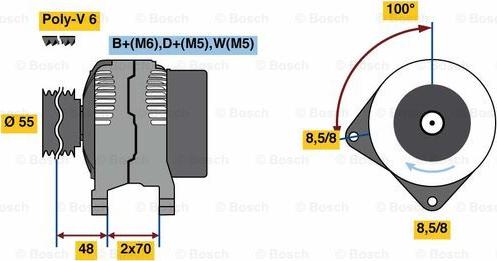 BOSCH 0 986 080 510 - Генератор unicars.by