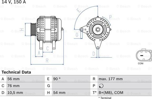 BOSCH 0 986 080 580 - Генератор unicars.by