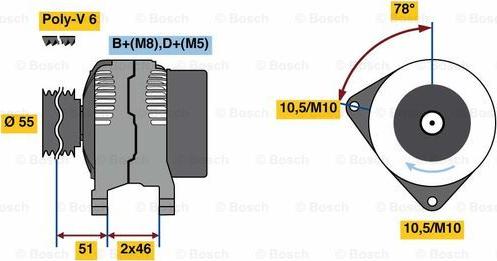 BOSCH 0 986 080 530 - Генератор unicars.by